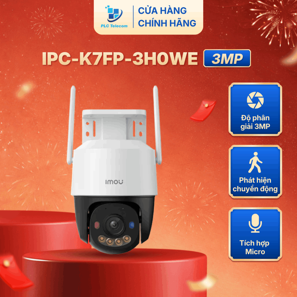 Camera Wifi ngoài trời Xoay 360 Imou IPC-K7FP-3H0WE (Cruiser SC 3MP), cảnh báo khi phát hiện đối tượ