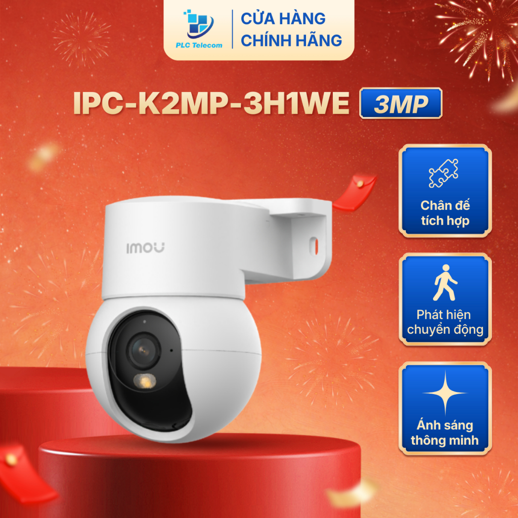 Camera IMOU trong nhà K2MP-3H1WE  Ranger Mini tích hợp chân đế gắn tường, quan sát ban đêm thông min