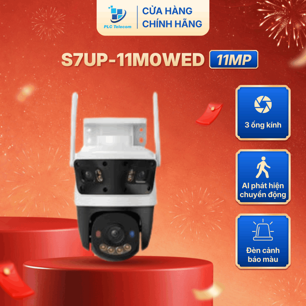 Camera IMOU 3 ống kính ngoài trời S7UP-11M0WED Cruiser Triple góc nhìn rộng và theo dõi chi tiết | P