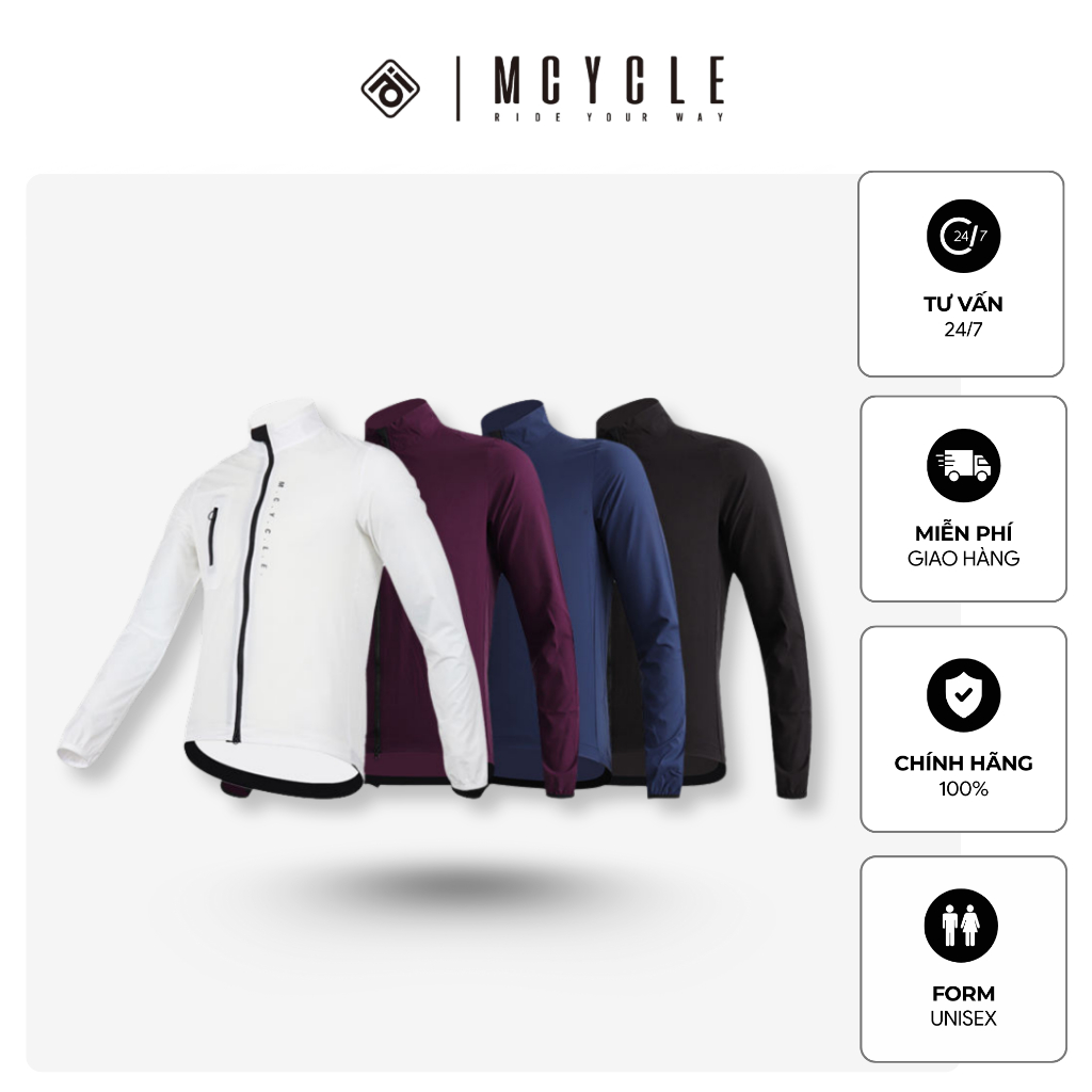 Áo Khoác Gió Đạp Xe Nam Nữ MY177, Chính Hãng Mcycle