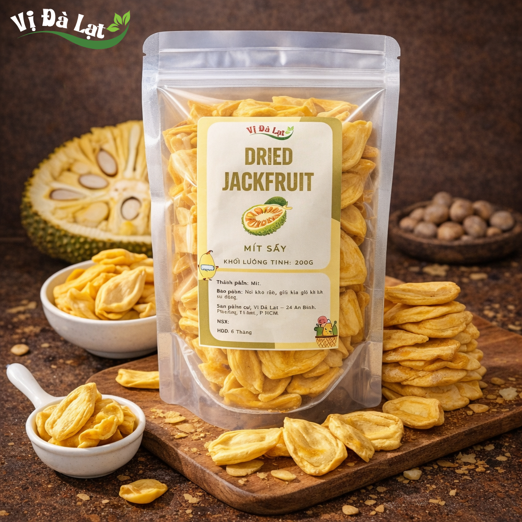 Mít Sấy Cao Cấp - Snack Healthy, Giòn Ngọt Tự Nhiên, Ăn Vặt Healthy - Vị Đà Lạt