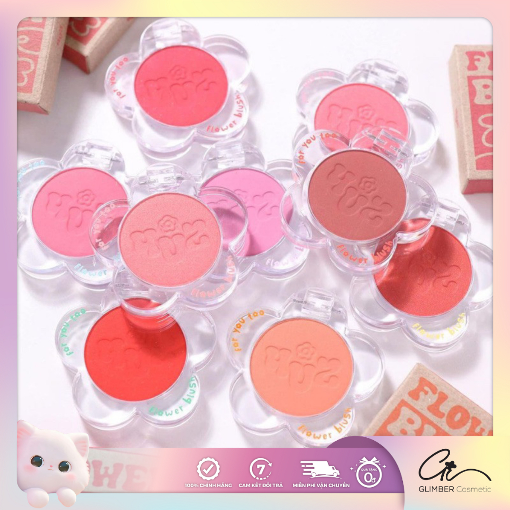 Phấn Má Hình Bông Hoa 4U2 Flower Blush- Phấn Mịn- Lên Màu Tự Nhiên - Thái Lan Chính Hãng