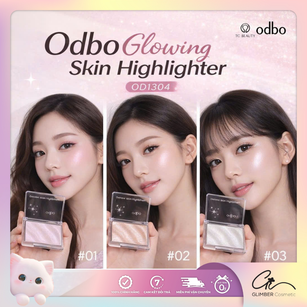 Phấn Bắt Sáng Odbo Glowing Skin Highlighter 4.5g OD1304 ODBO Glowing Skin Highlighter 4.5g