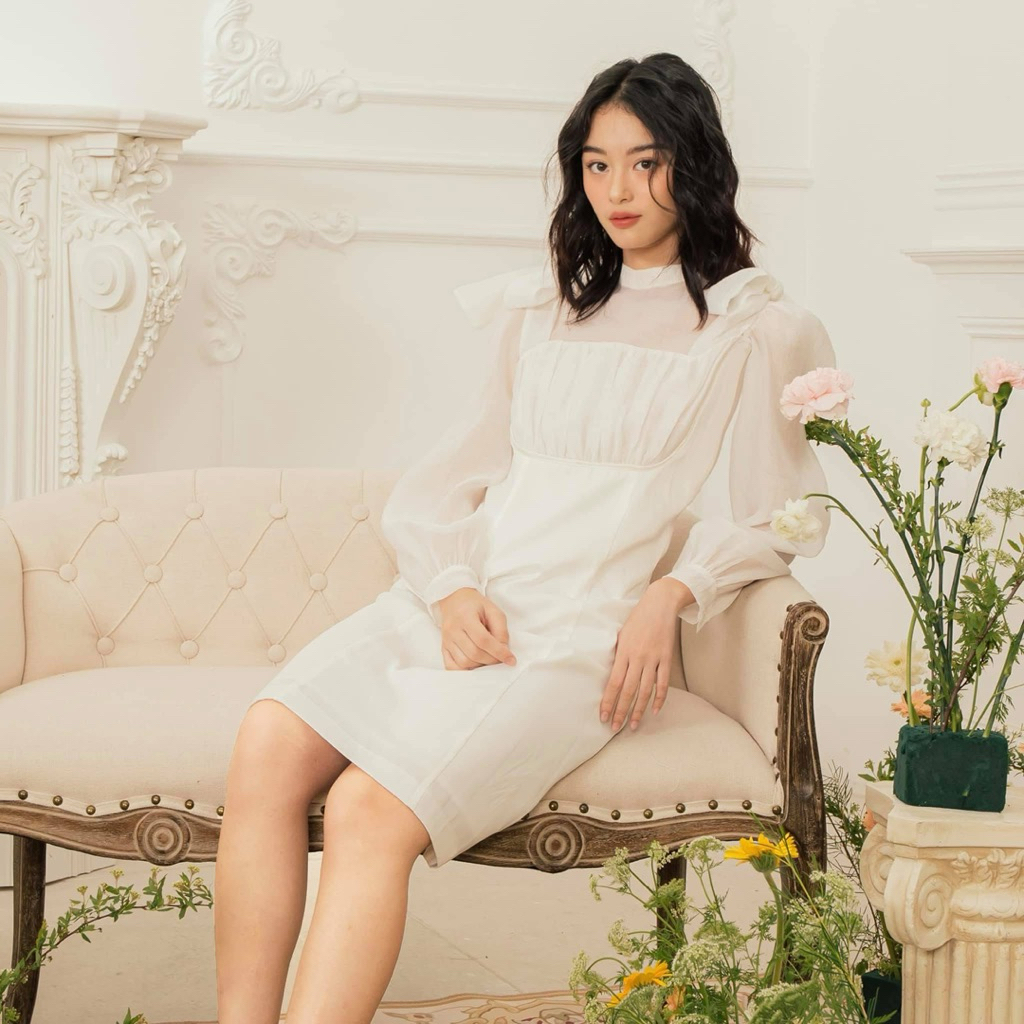 (Pass) Váy The 19 Club trắng size S mới mặc 1 lần