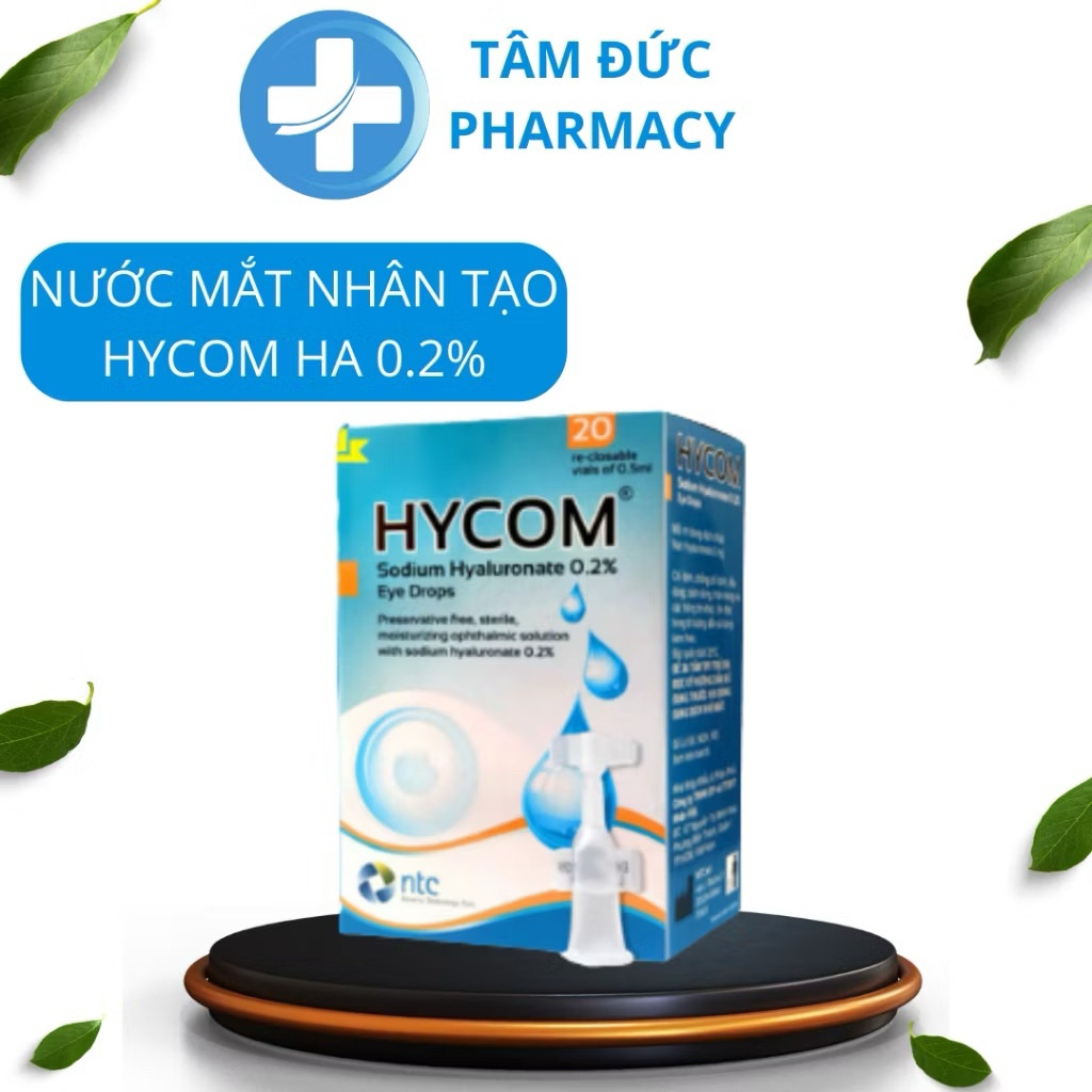 NƯỚC MẮT NHÂN TẠO HYCOM HA 0.2% - DƯỠNG ẨM, BẢO VỆ MẮT, GIẢM KHÔ MẮT