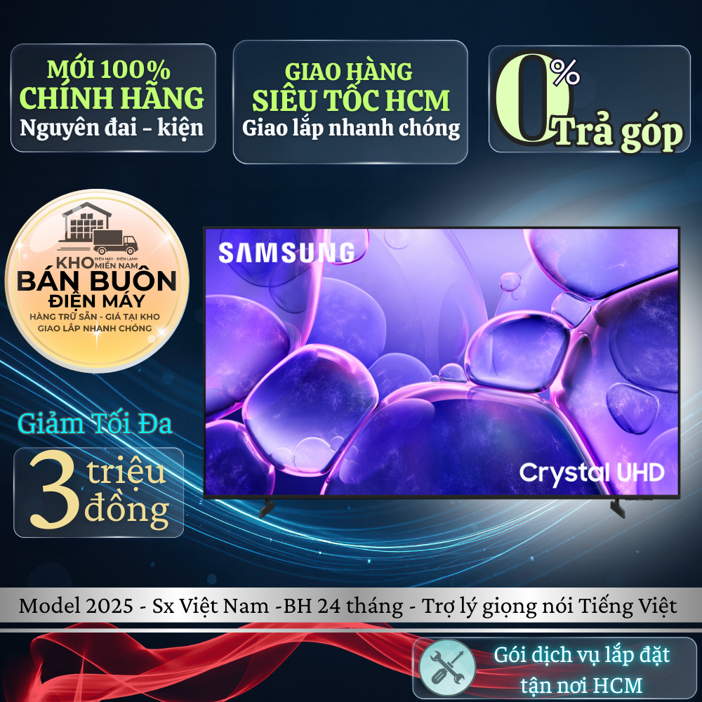 Smart Tivi Samsung Crystal UHD 4K – 43U8500F | 50U8500F | 55U8500F – Thiết Kế Kim Loại, Dolby Atmos