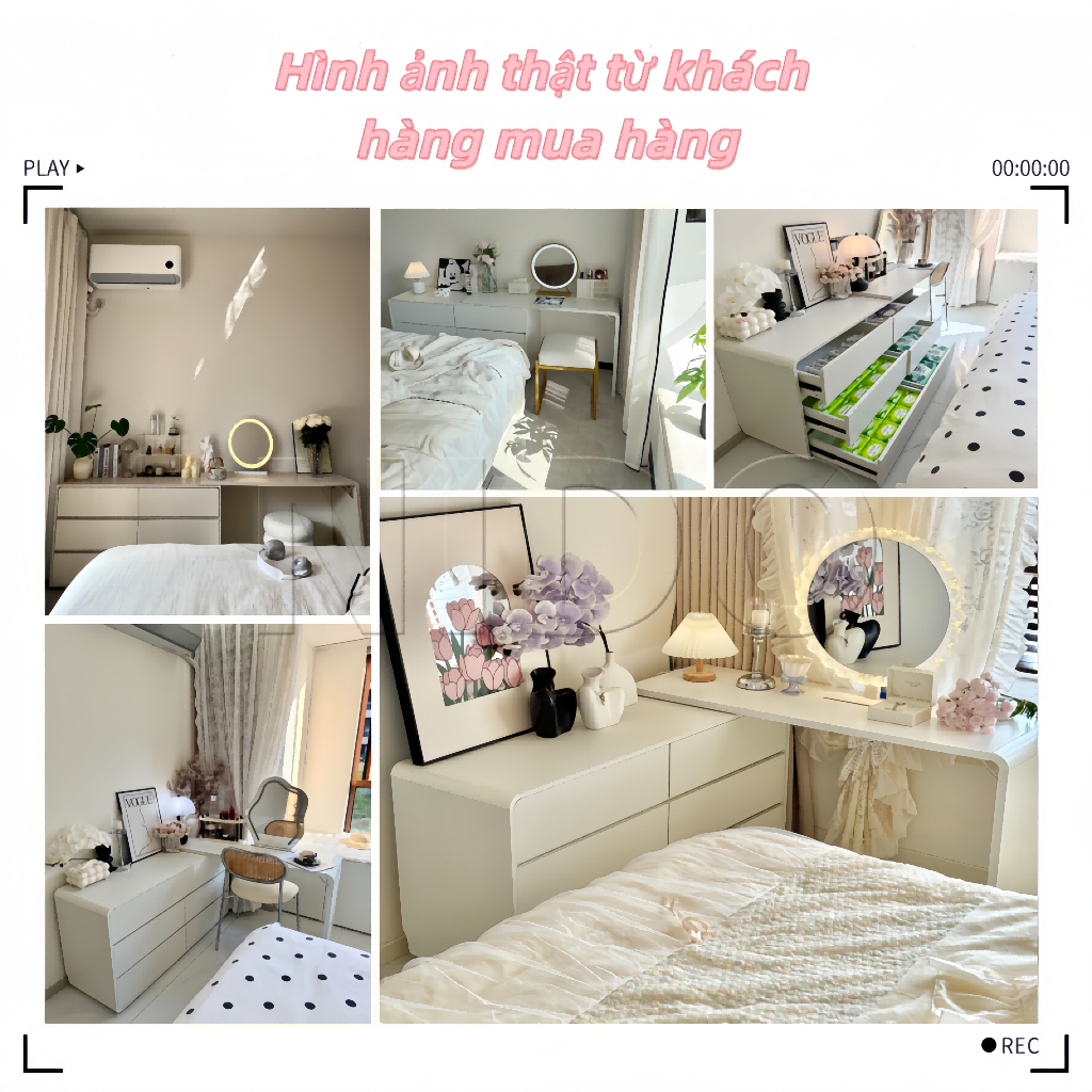Nido Bàn Trang Điểm Đẹp Xoay 180 Thông Minh Có 6 Ngăn Kéo Để Đồ Gỗ Mdf Phủ Melamin Chống Xước | BigBuy360 - bigbuy360.vn