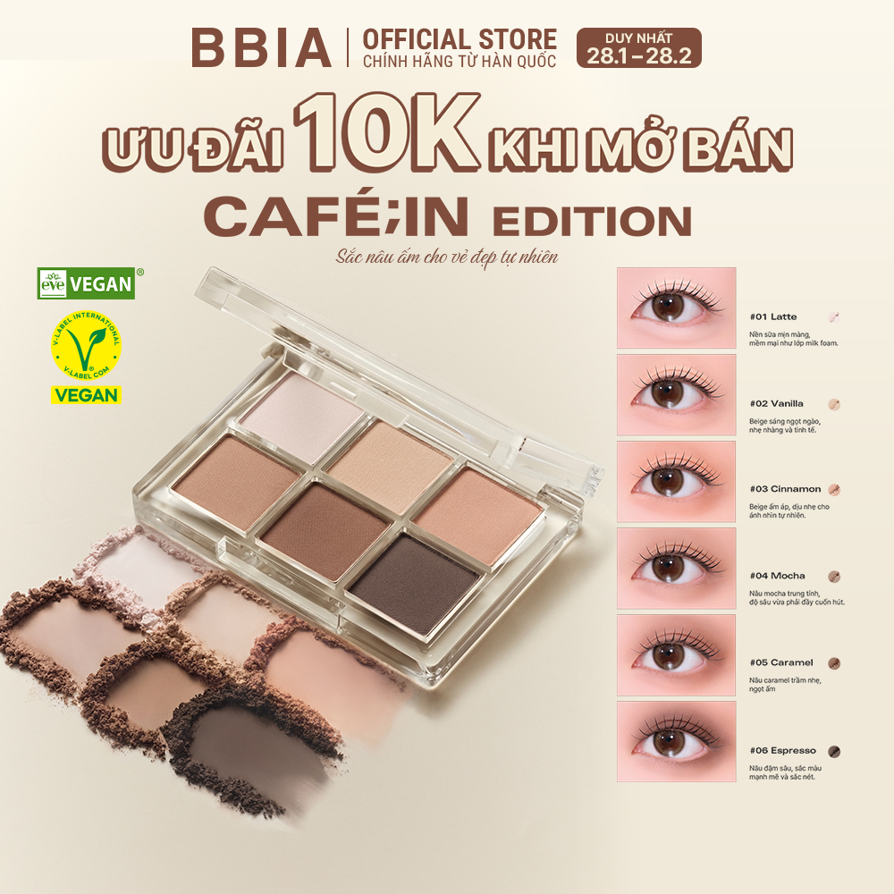 [BÁN CHẠY] Bảng Phấn Mắt 6 ô dễ tán và bám màu tốt BBIA Ready To Wear Eye Palette 5g | BigBuy360 - bigbuy360.vn