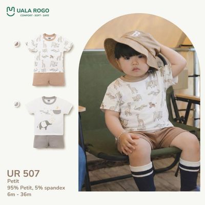 Đồ bộ cho bé Ualarogo cộc tay 6 tháng - 3 tuổi vải Petit mềm mịn co giãn thoáng khí UR 507