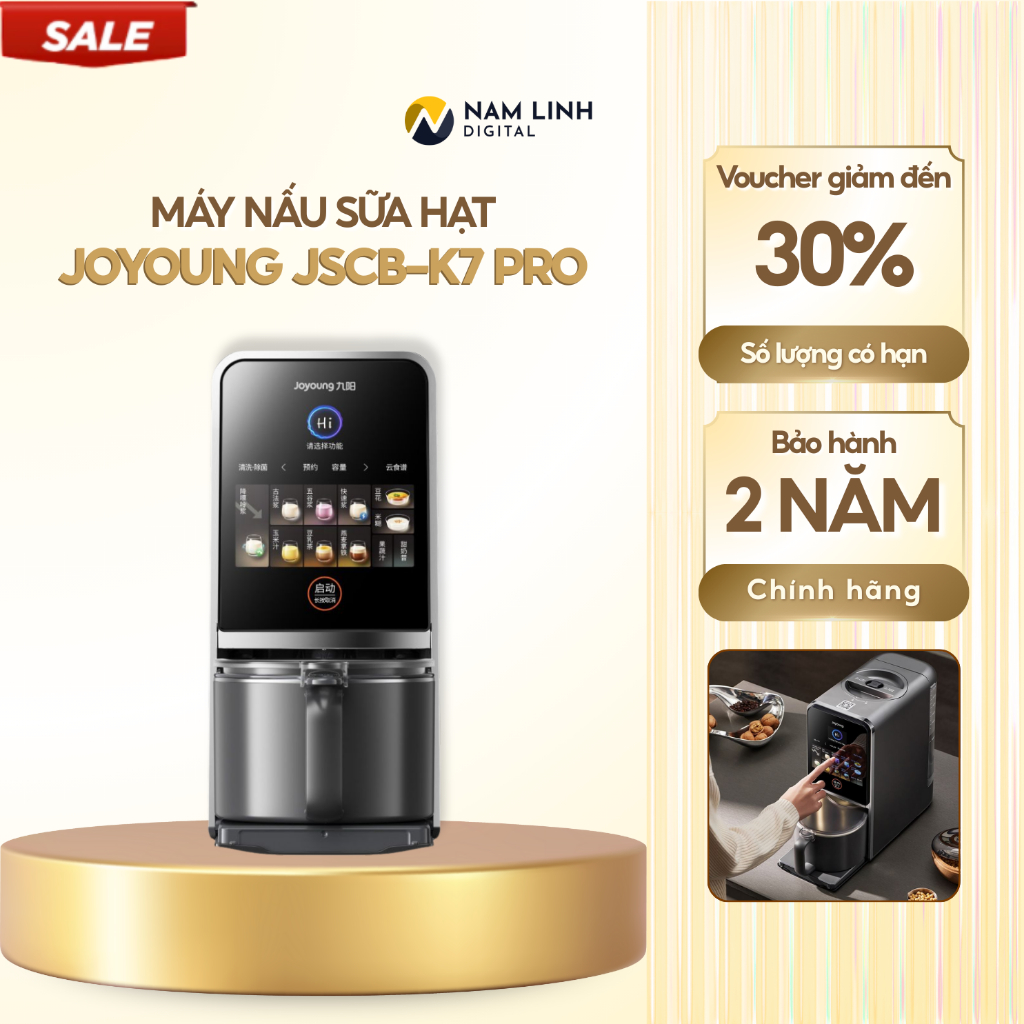 Máy nấu sữa hạt Joyoung JSCB-K7 PRO đa năng - Làm sạch tự động, trợ lý giọng nói thông minh