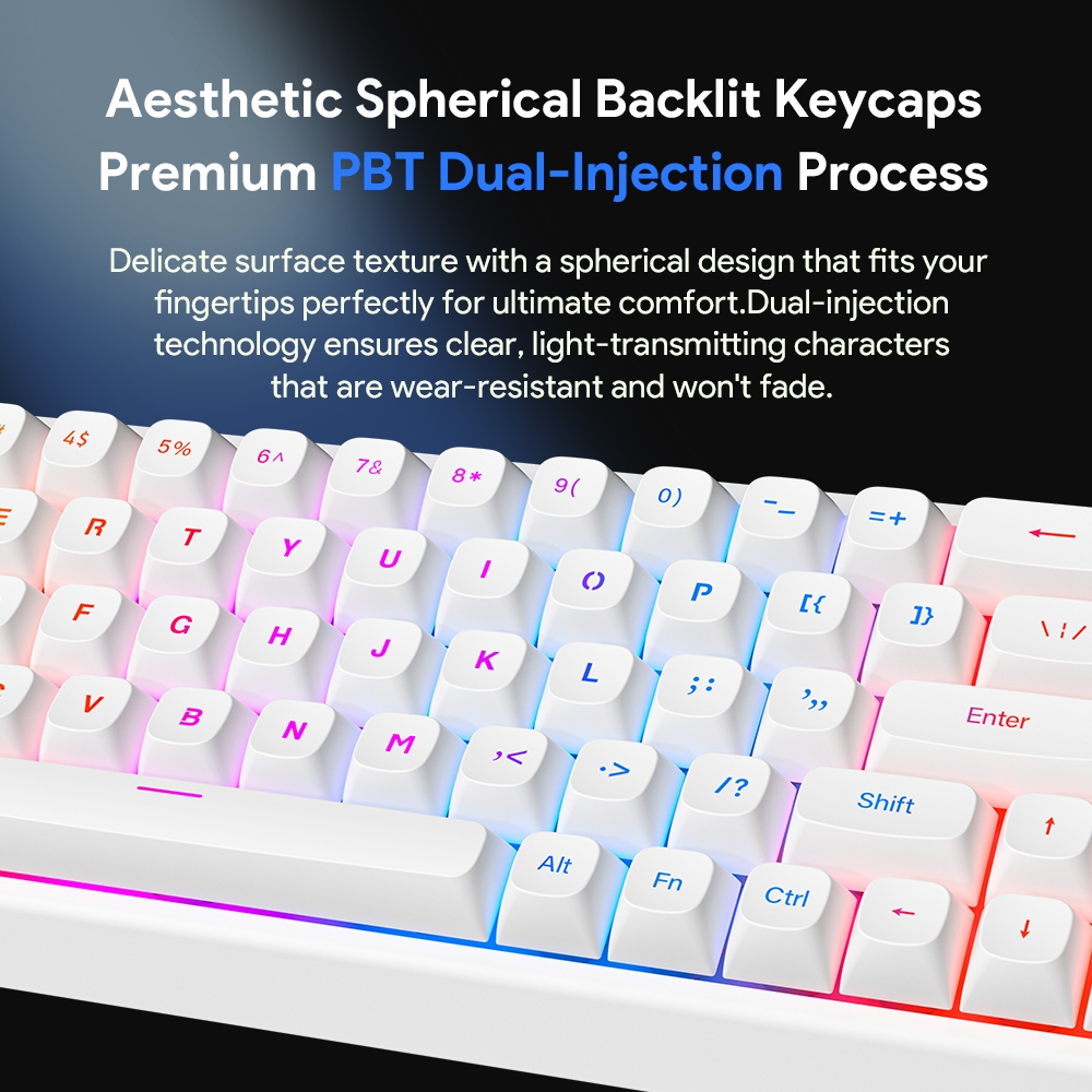 Bàn phím FURYCUBE IP68S 68 phím, RGB, Layout 65% nhỏ gọn, Keycap PBT, Gõ êm, Văn phòng & Giải trí | BigBuy360 - bigbuy360.vn