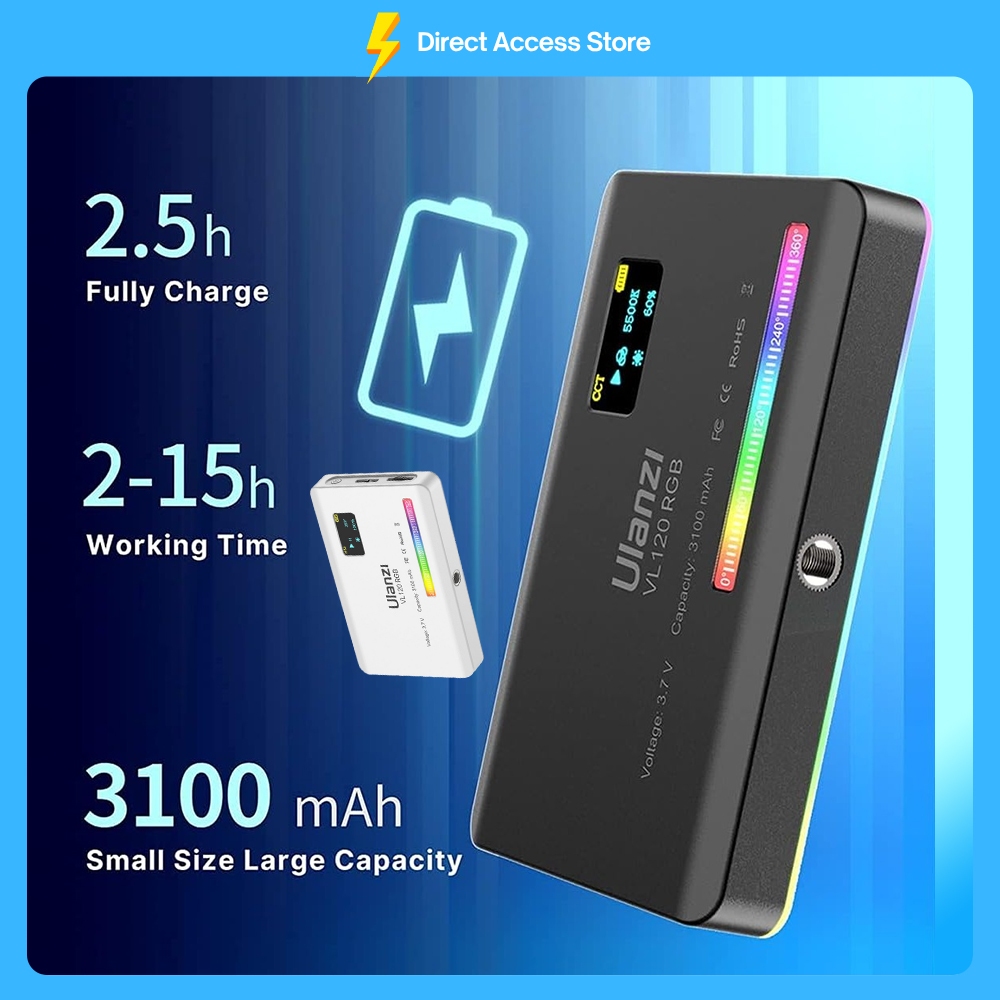 Đèn Led mini tích hợp 20 hiệu ứng ánh sáng Ulanzi VL120 RGB kèm Silicon Smooth mềm tản sáng