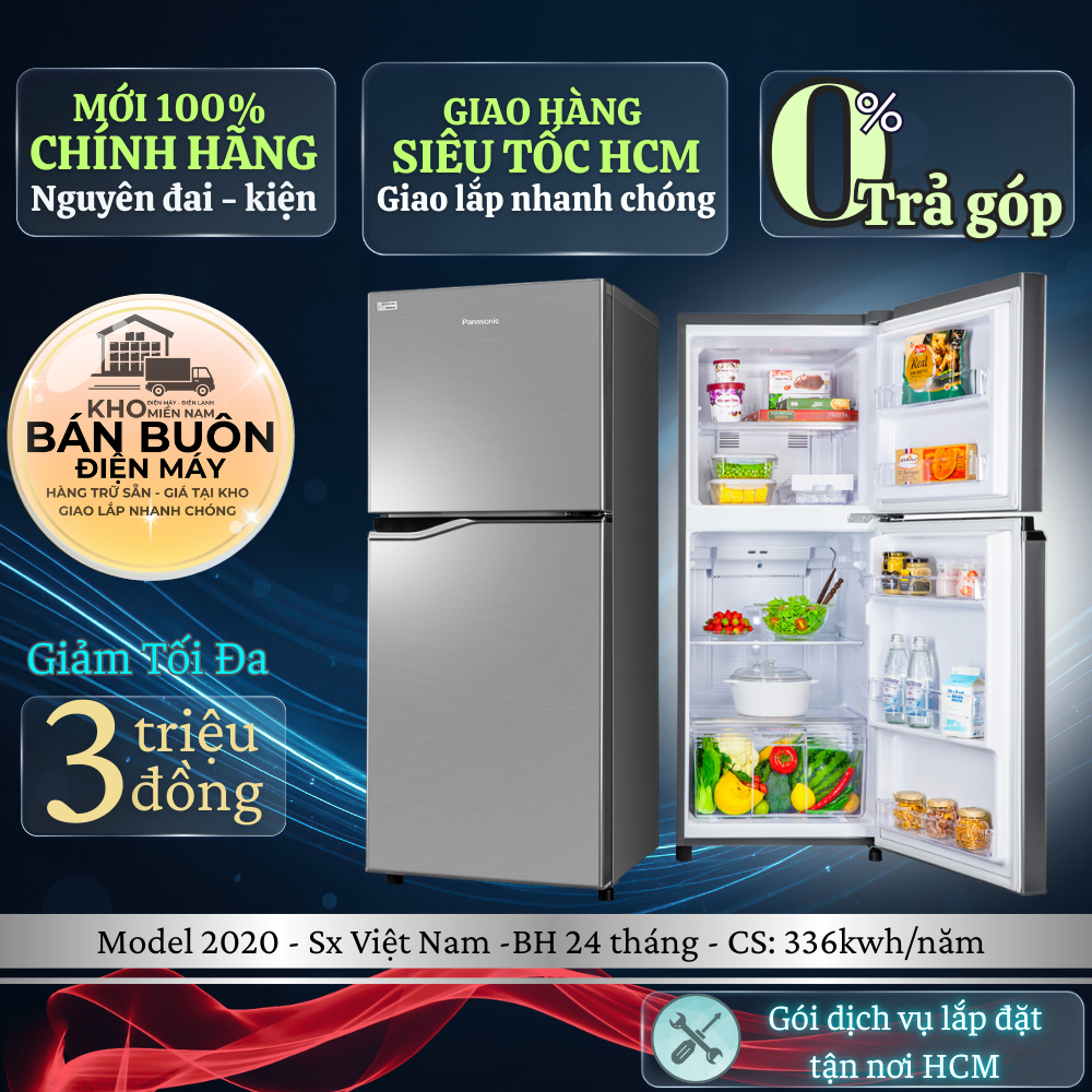 NR-BA190PPVN Tủ lạnh Panasonic 170 lít Inverter, kháng khuẩn, làm lạnh Panorama NR-BA190PPVN