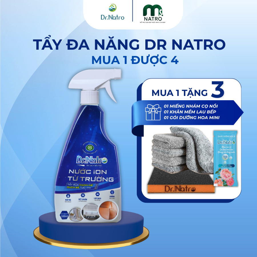 1Chai Tẩy DR NATRO tặng 3p quà. Tẩy xoong nồi cháy khét, inox rỉ sét, ố vàng, đồ da, đồ nhựa- 500ml