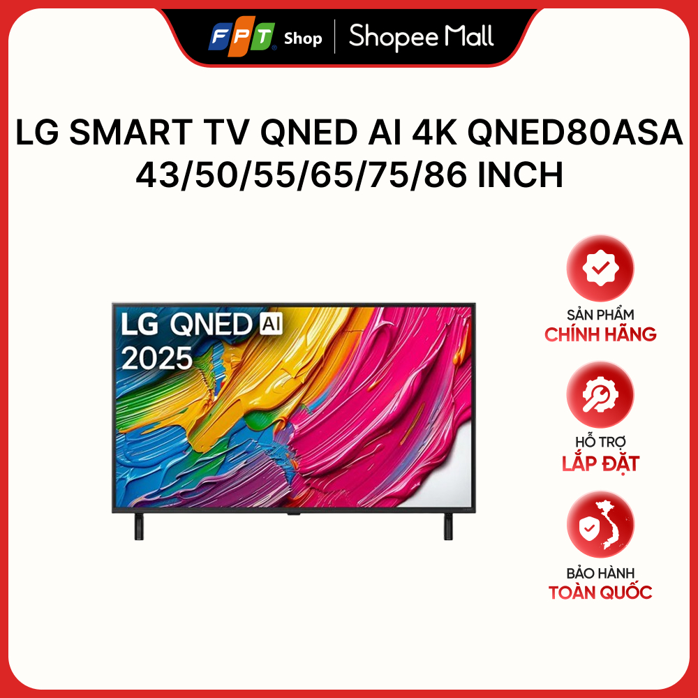 [Hàng chính hãng] LG Smart Tivi QNED AI 4K QNED80ASA - 43/50/55/65/75/86 Inch