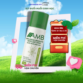 Xịt đuổi muỗi sinh học AMB an toàn với trẻ nhỏ hương hoa hồng, Xịt chống muỗi trong phòng và ngoài trời trực tiếp  28ml