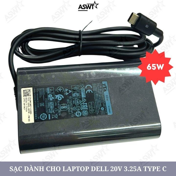 Sạc laptop DELL Latitude 7400 7410 7420 7430 7440 7450 20v - 3.25A 65W TypeC TTA - FULL VAT