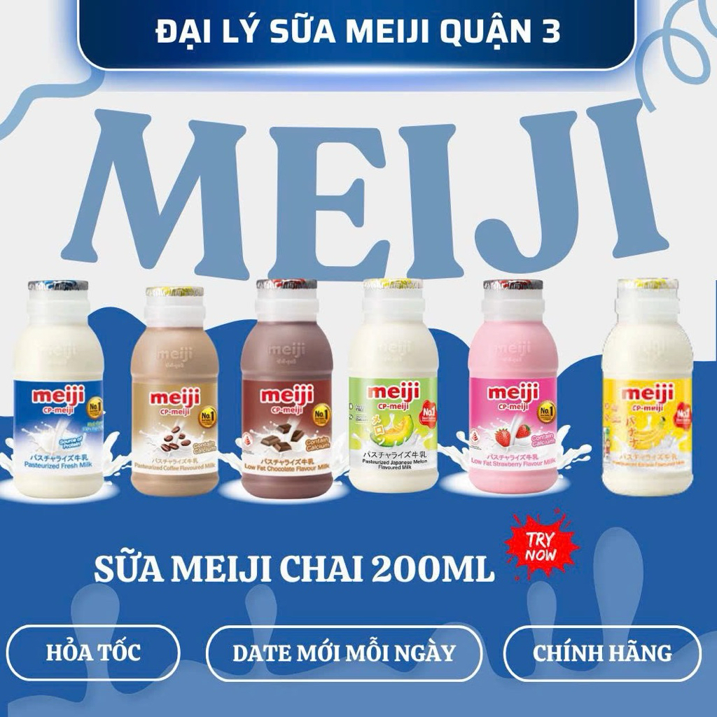 Sữa thanh trùng MEIJI chai 200ml (mini)