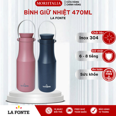 Bình giữ nhiệt Travel La Fonte inox 304 có quai xách tiện lợi 470ml 000727