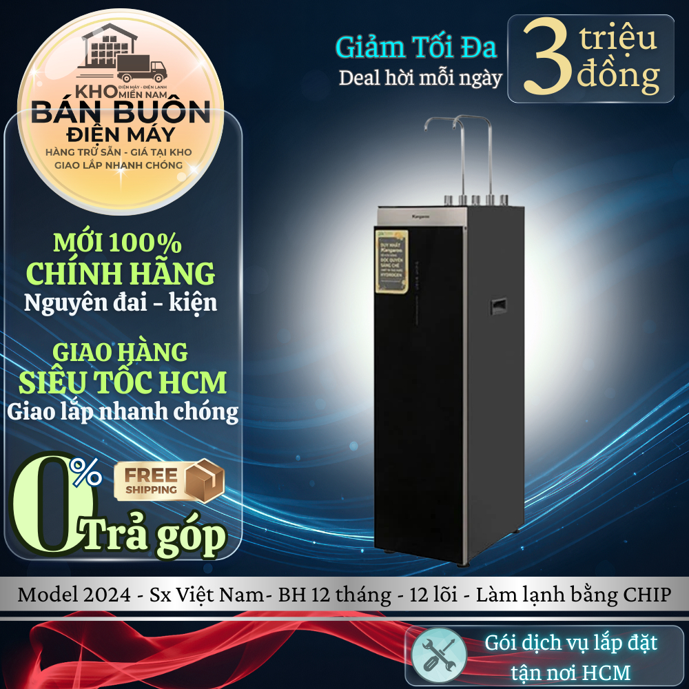 KG12A6 Máy Lọc Nước 12 Lõi Lọc Kangaroo – RO Nóng Lạnh Hydrogen, Tạo Nước Kiềm & Hydrogen KG12A6