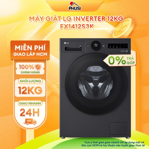 FX1412S3K [GIAO HÀNG MIỄN PHÍ HCM] Máy giặt LG AI DD Inverter 12 kg - CHÍNH HÃNG