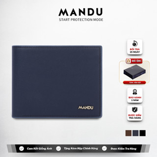 Ví Da Nam MANDU Ví Ngang Nam Da PU Cao Cấp Bóp Nam Nhỏ Gọn full Hộp Đựng Chính Hãng Ví Nam Mini Nhiều Ngăn Tiện Dụng