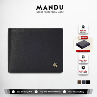 Ví Da Nam MANDU Ví Ngang Nam Da Bò Cao Cấp Bóp Nam Nhỏ Gọn full Hộp Đựng Chính Hãng Ví Nam Mini Nhiều Ngăn Tiện Dụng