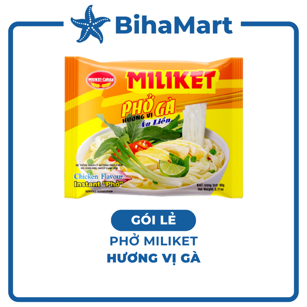 [GÓI LẺ] - COLUSA - Phở Gà Miliket, Phở Miliket gà, Phở gà gói Miliket, Phở gà ăn liền, Phở vị gà Mi