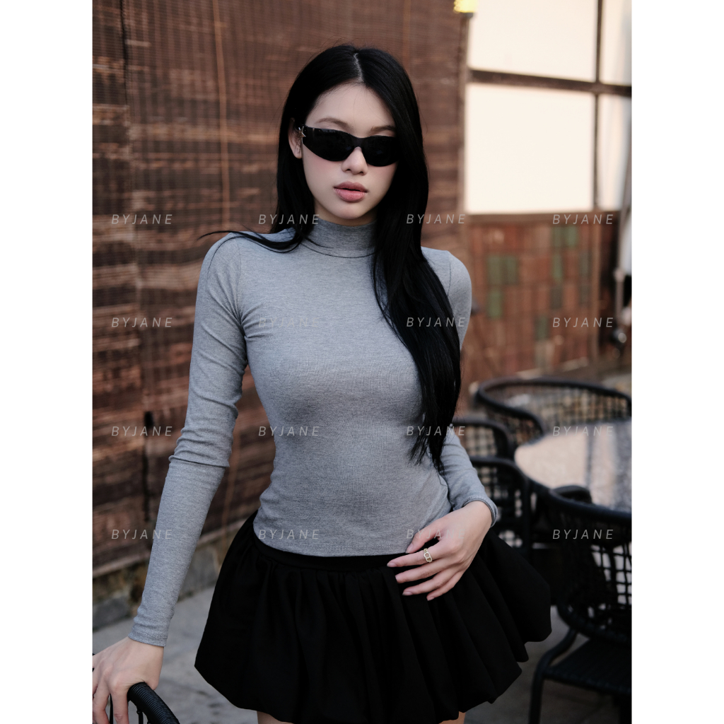 Áo Thun Nữ Dài Tay Ôm Body Cổ 5cm Chất Cotton Co Giãn 4 Chiều Mềm Mịn BYJANE – 801 | BigBuy360 - bigbuy360.vn