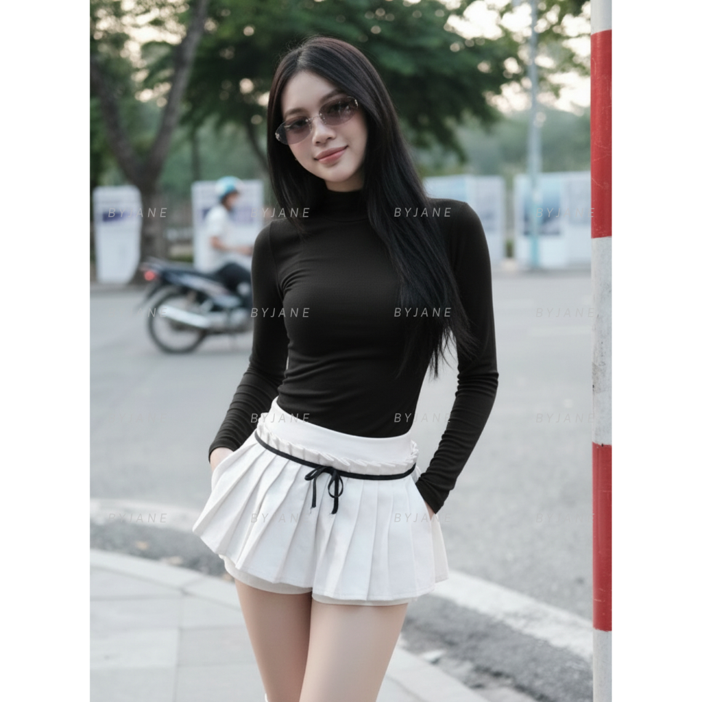 Áo Thun Nữ Dài Tay Ôm Body Cổ 5cm Chất Cotton Co Giãn 4 Chiều Mềm Mịn BYJANE – 801 | BigBuy360 - bigbuy360.vn