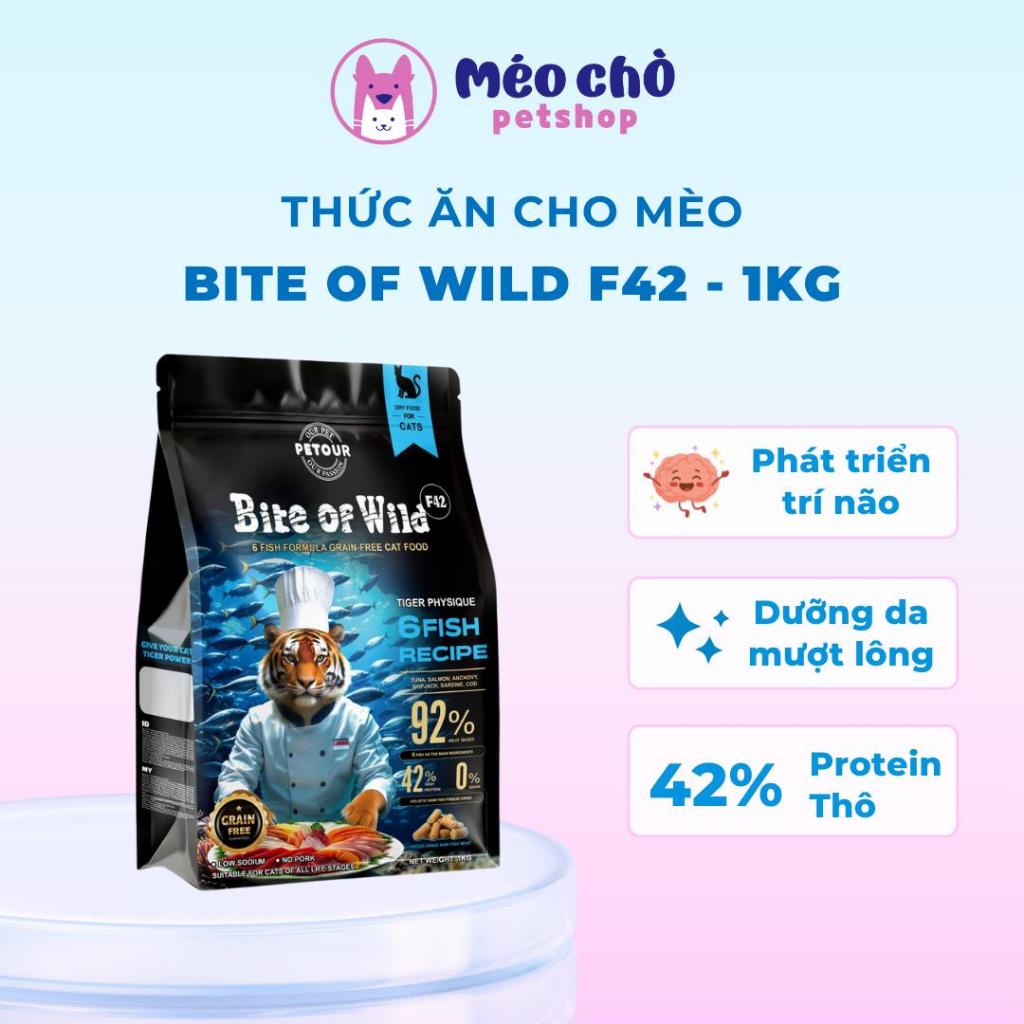 Hạt cho mèo Bite of Wild F42 gói 1KG công thức 6 loại cá biển, không chứa ngũ cốc, lợi khuẩn kép