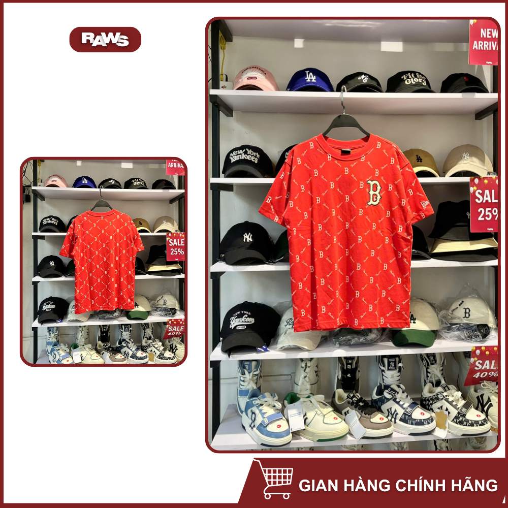Áo Phông Raws Monogram Boston Tông Đỏ Chất Coolera Red