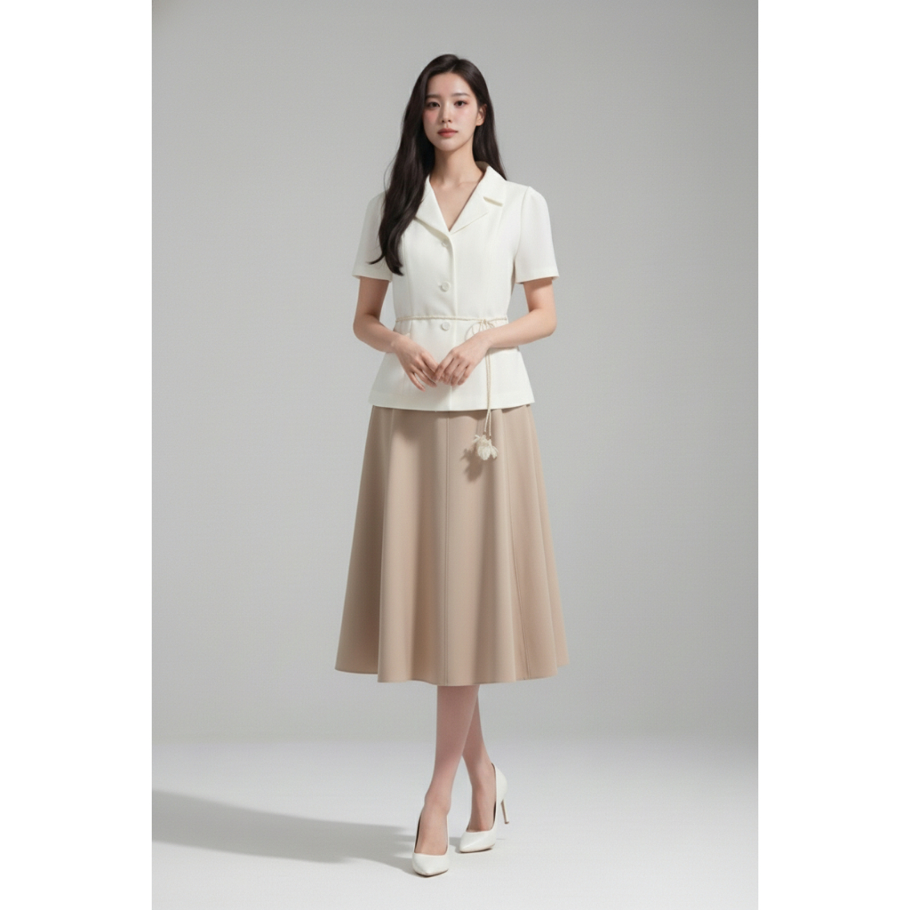 [ONLINE] Áo ký giả  nữ format 10005746  dây lưng rời