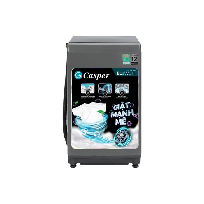 [CHÍNH HÃNG] Máy Giặt Casper 8.5kg WT-85NG1 - Lồng Đứng, Công Nghệ Crystal & Tự Làm Khô Lồng Giặt Tub Dry