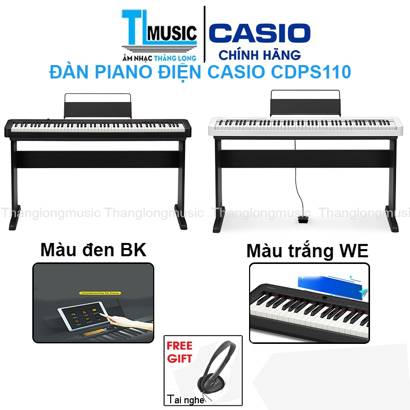 [CHÍNH HÃNG] Casio CDP-S110 màu đen CDP-S110 màu trắng New Model 2021 | Piano Điện Casio CDP-S110 Tặ