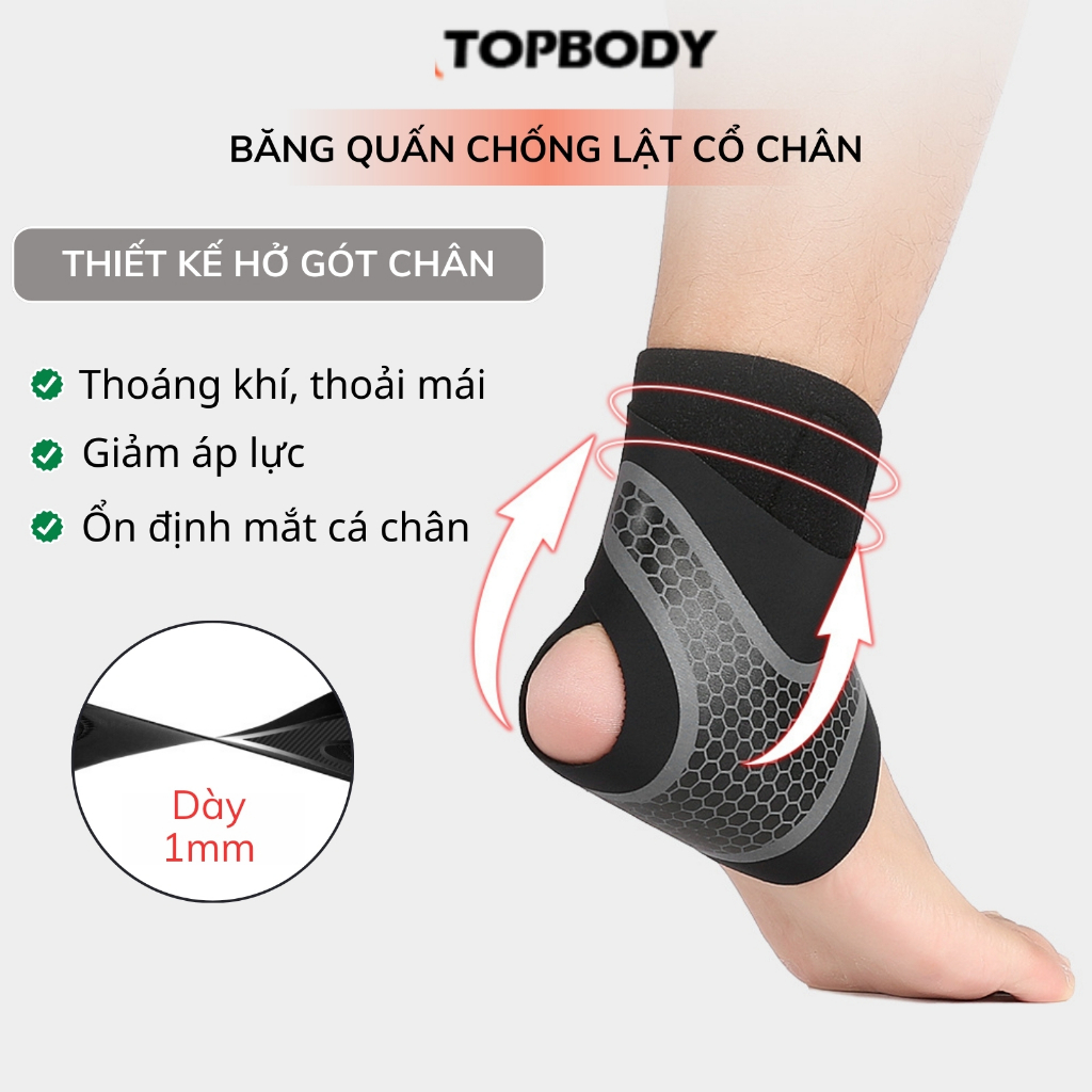 Băng quấn chống lật cổ chân TOPBODY băng quấn đàn hồi bảo vệ cổ chân chơi thể thao đá bóng EFFORT SP