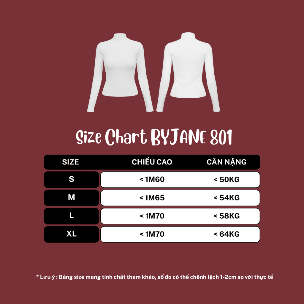 Áo Thun Nữ Dài Tay Ôm Body Cổ 5cm Chất Cotton Co Giãn 4 Chiều Mềm Mịn BYJANE – 801 | BigBuy360 - bigbuy360.vn