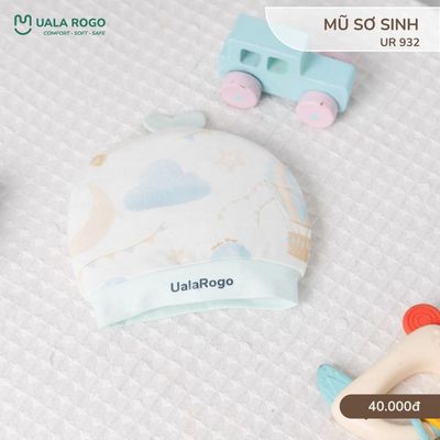 Bao tay chân mũ cho bé sơ sinh Ualarogo vải Petit mềm mịn co giãn thấm hút UR 930 932