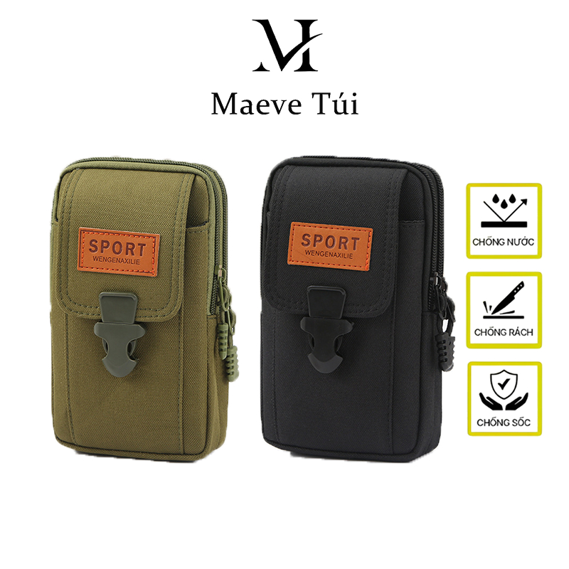 MAEVE Túi Đeo Hông Nam Vải Canvas Bền Đẹp, Túi Đeo Thắt Lưng Đựng Điện Thoại & Phụ Kiện Tiện Lợi
