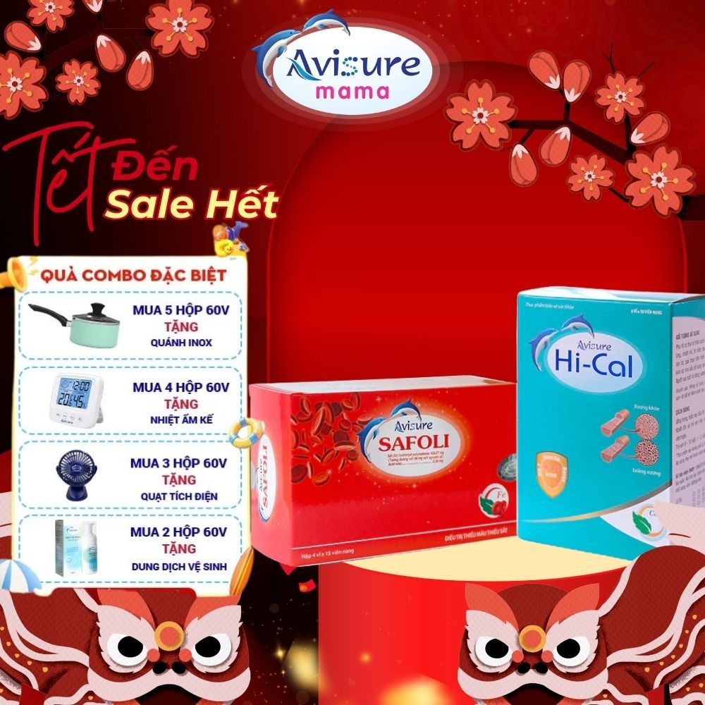 Sắt Hữu Cơ Avisure Safoli và Canxi Avisure Hical Chính Hãng Cho Phụ Nữ Mang Thai và Cho Con Bú