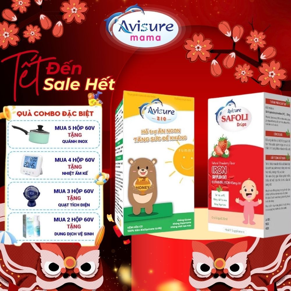 Sắt Kẽm Sinh Học Cho Bé, Bộ ba Avisure D3MK7 - Safoli Drop - ZiO bổ sung D3K2 Tinh Khiết