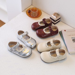 Giày da bé gái Mary Jane ren mới 2026, công chúa thời trang bằng chất liệu PU mềm mại