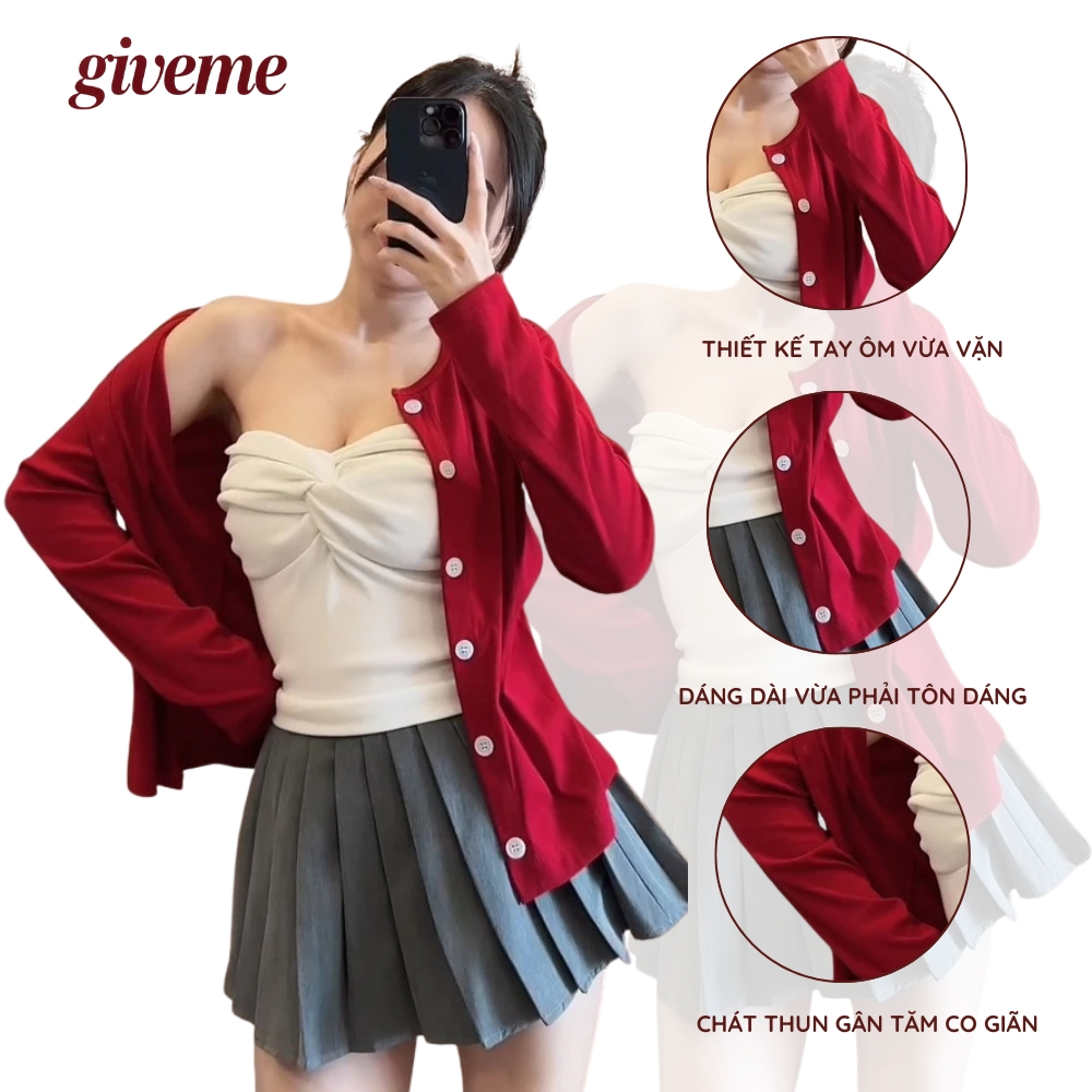Áo Khoác Cardigan Trơn Nhiều Màu Mùa Thu Đông Kiểu Dáng Bánh Bèo Tiểu Thư Peonyb Hotgirl Giveme.clothing | BigBuy360 - bigbuy360.vn