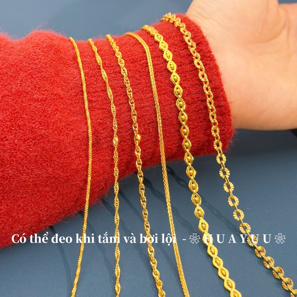 Dây chuyền titan cao cấp mạ vàng 24k nhiều kiểu dáng phong cách tối giản sang trọng
