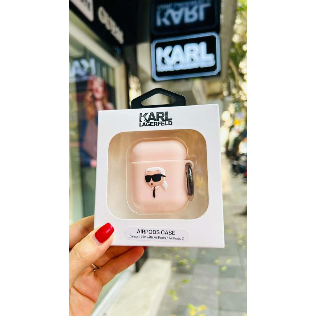 vỏ bọc dành cho airpods 2 KARL hình ông già màu hồng