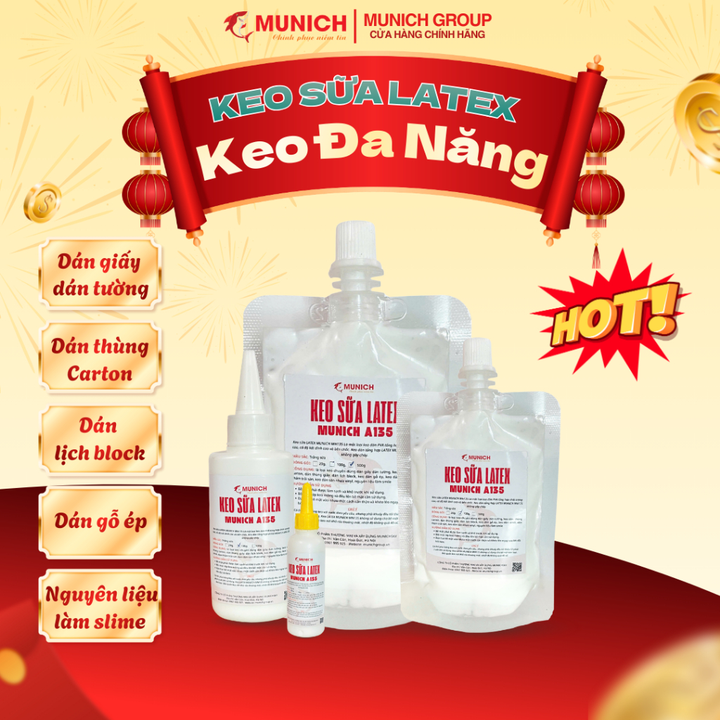 Keo Sữa Latex - Keo đa năng - dán giấy, dán tường, dán thùng carton, dán lịch block, dán gỗ ép, nguy