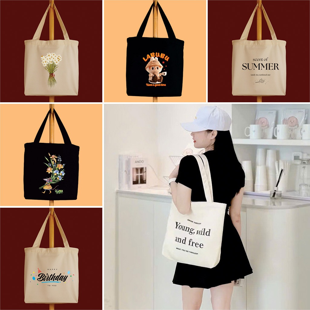 Túi vải canvas Handigo H68 có ngan phụ và khóa kéo miệng túi