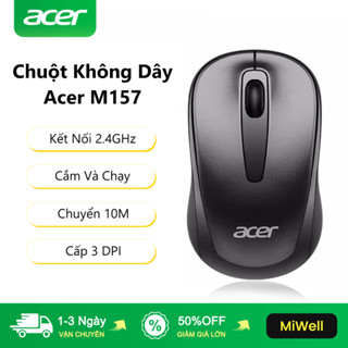 Acer Chuột Không Dây M157, Kết Nối 2.4GHz, Thì Thầm Nào, Cảm Giác Thoải Mái Khi Cầm, Dành Cho Máy Tính Xách Tay Để Bàn