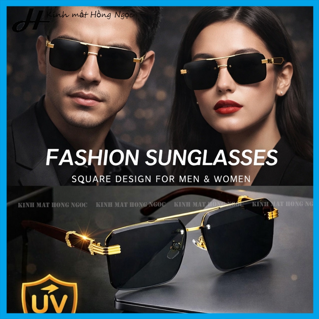 Kính mát / kính râm nam nữ dáng vuông thanh lịch