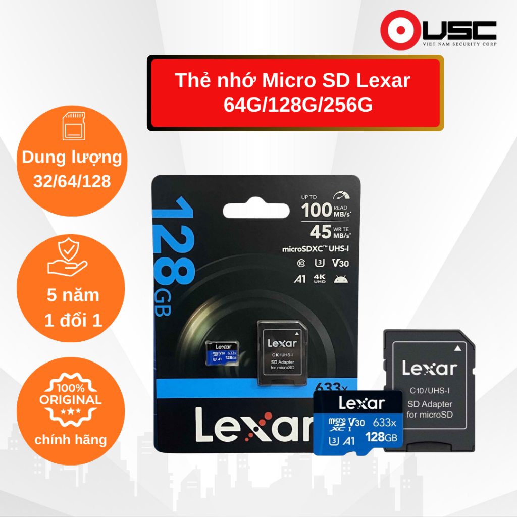 Thẻ Nhớ Lexar 32G/64G – MicroSD, tùy chọn thẻ kioxia 64G, exascend 64G, ...